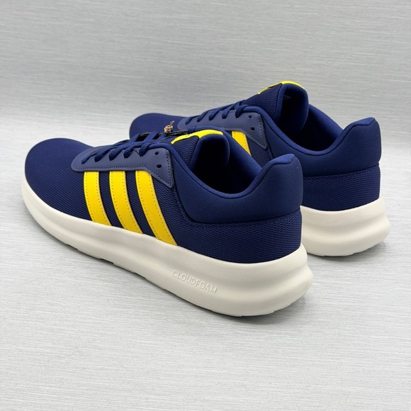 Adidas Men\'s 10.5 Sneakers Blue Yellow Retro Lite Racer 4 Cloudfoam JR8544 main image 7